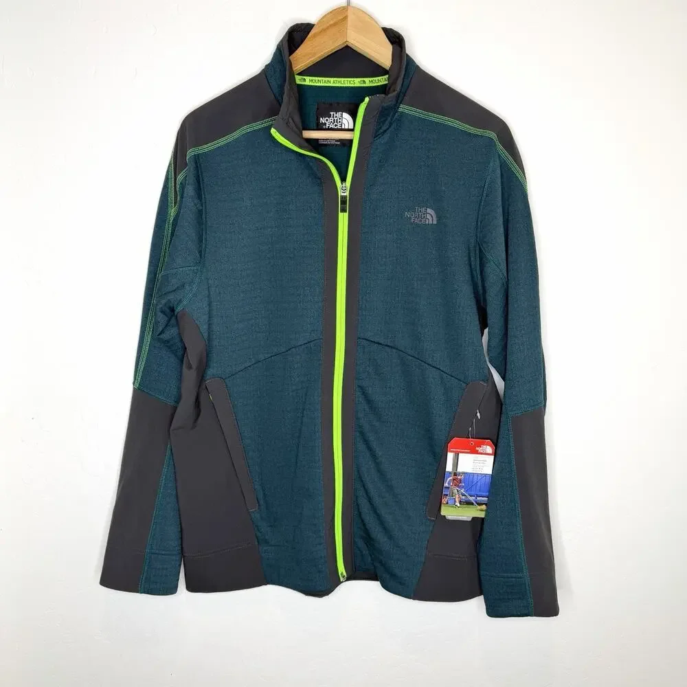 The North Face Ampere Grid Windbreaker Jacket Men’s Medium Green Heather Gray